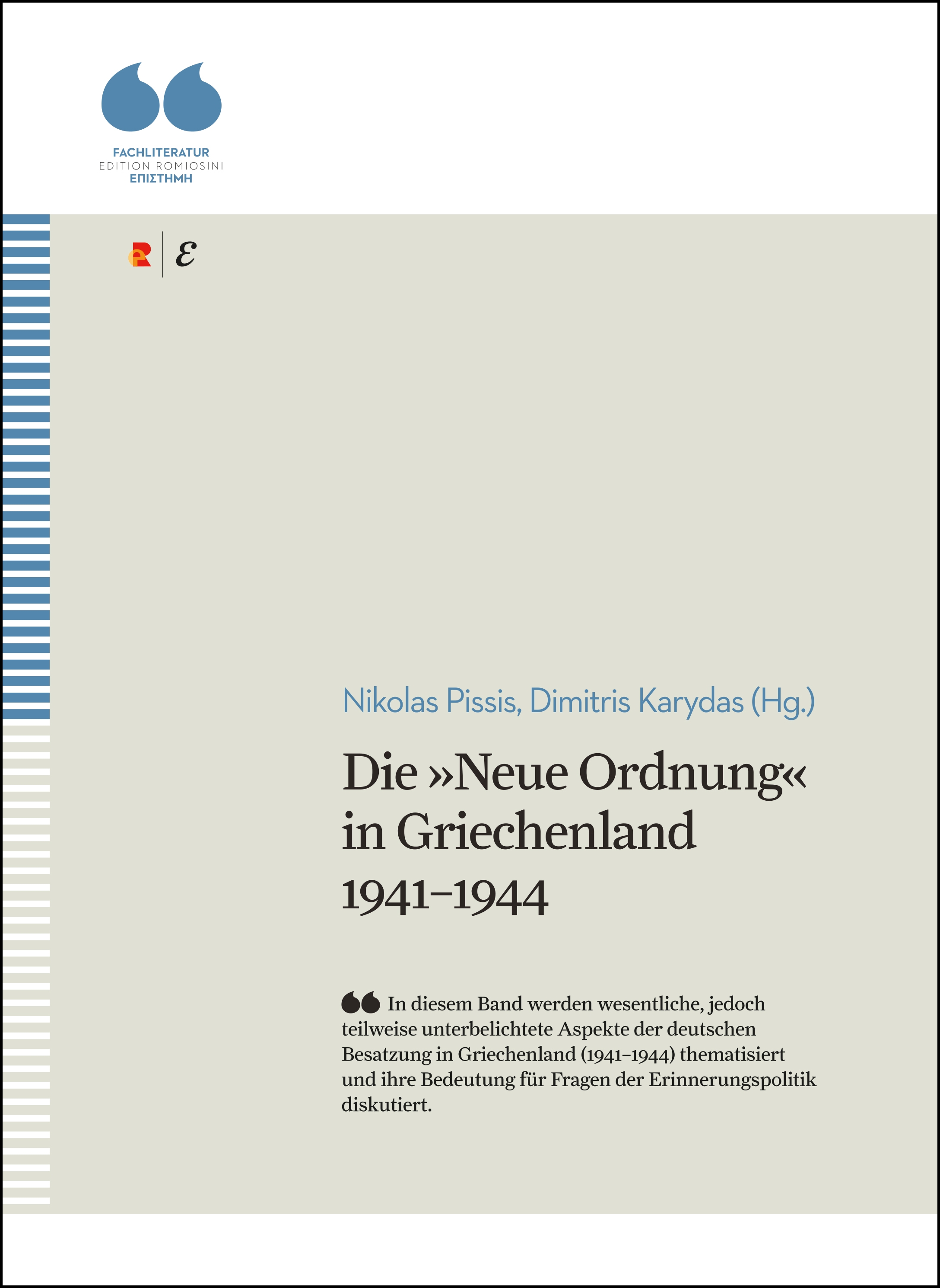 Titelbild für Die »Neue Ordnung« in Griechenland 1941–1944
